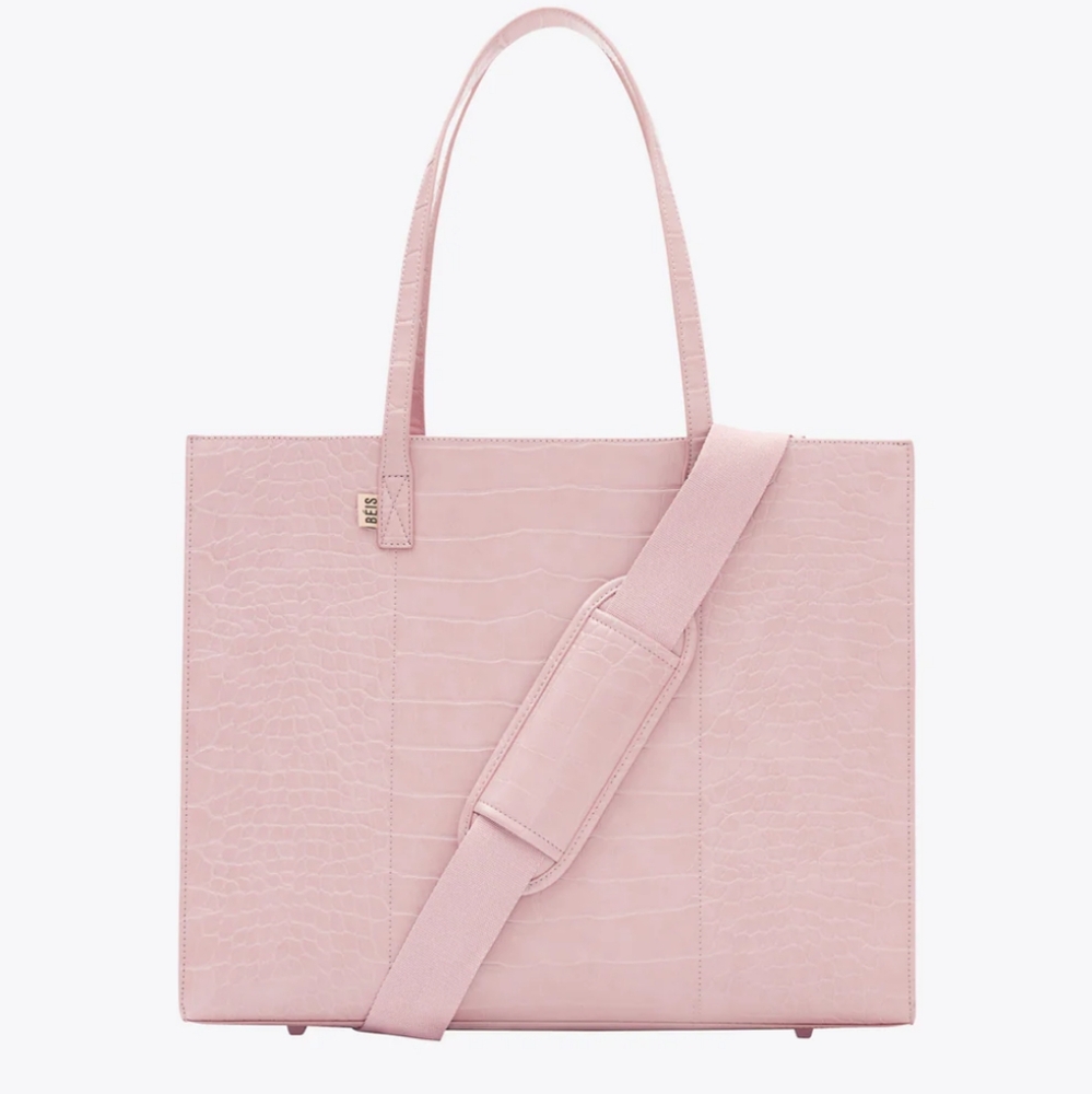 Beis large work tote in arctic pink